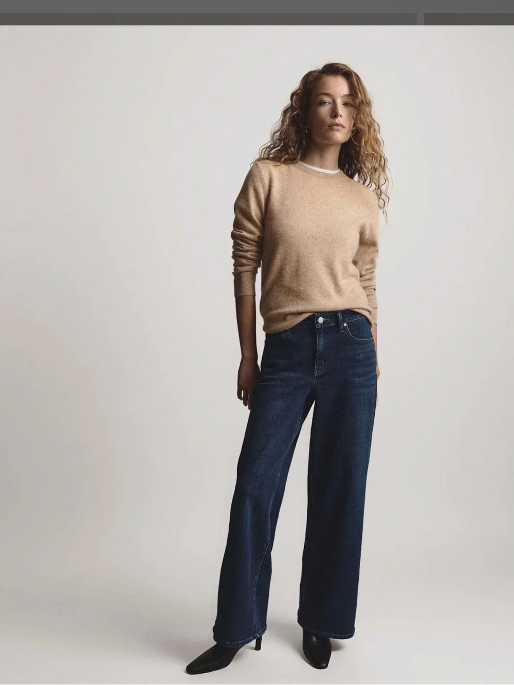 Quince Beige Crewneck Sweater